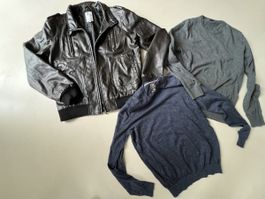 Veste en similicuir homme et pulls (L et M)