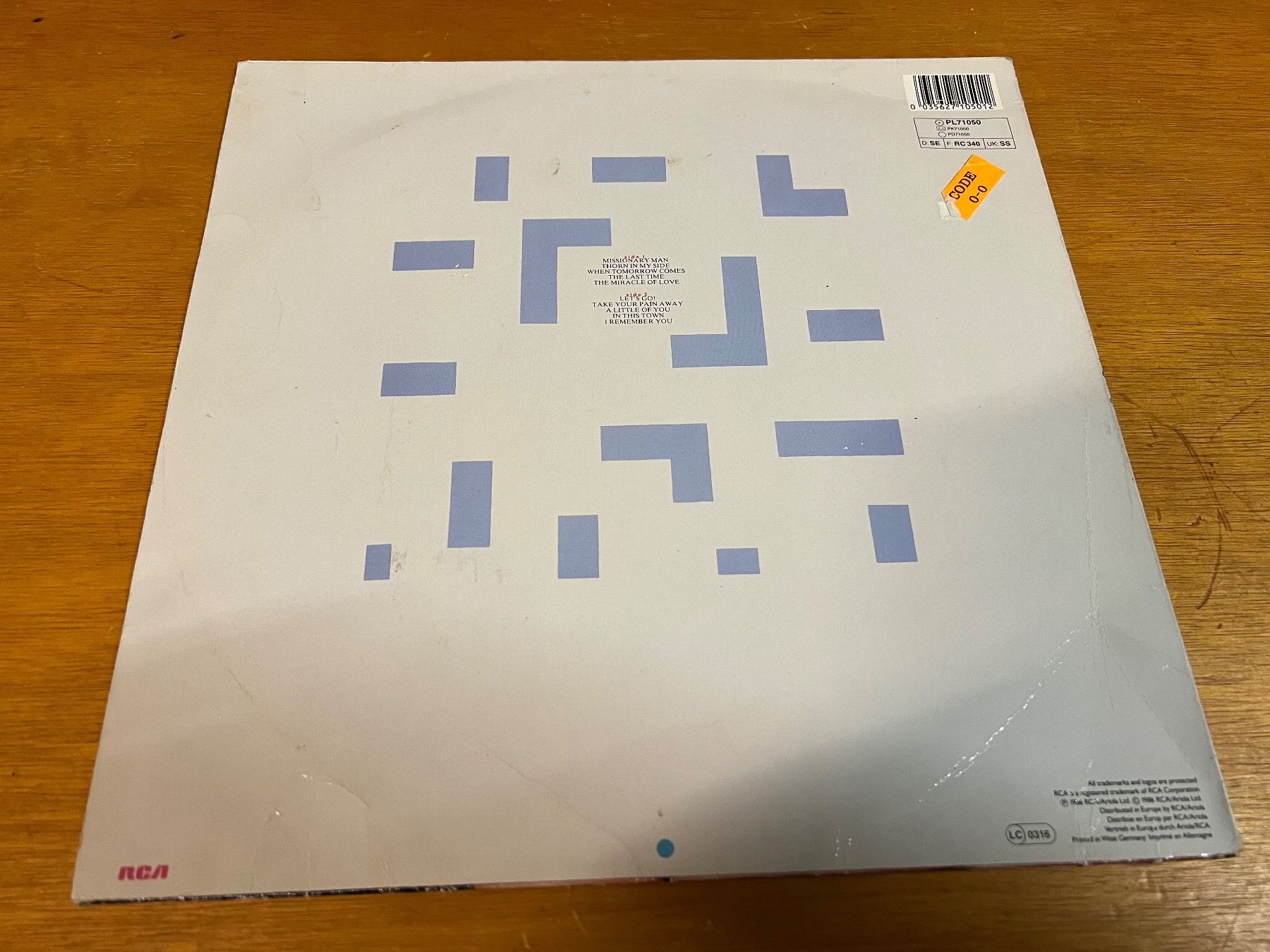 Schallplatten: Disque 33T revenge de Eurythmics – Gebraucht aus Villars sur Glane von  1