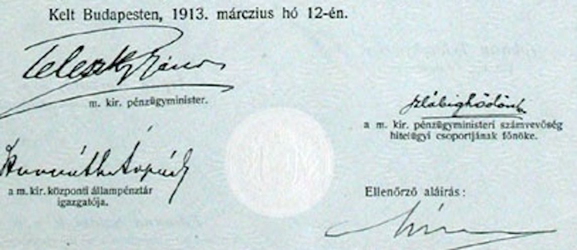 Documenti: 4,5% Königreich Ungarn, Budapest - 1913 – Usato da Solothurn venduto da Sgasche 1