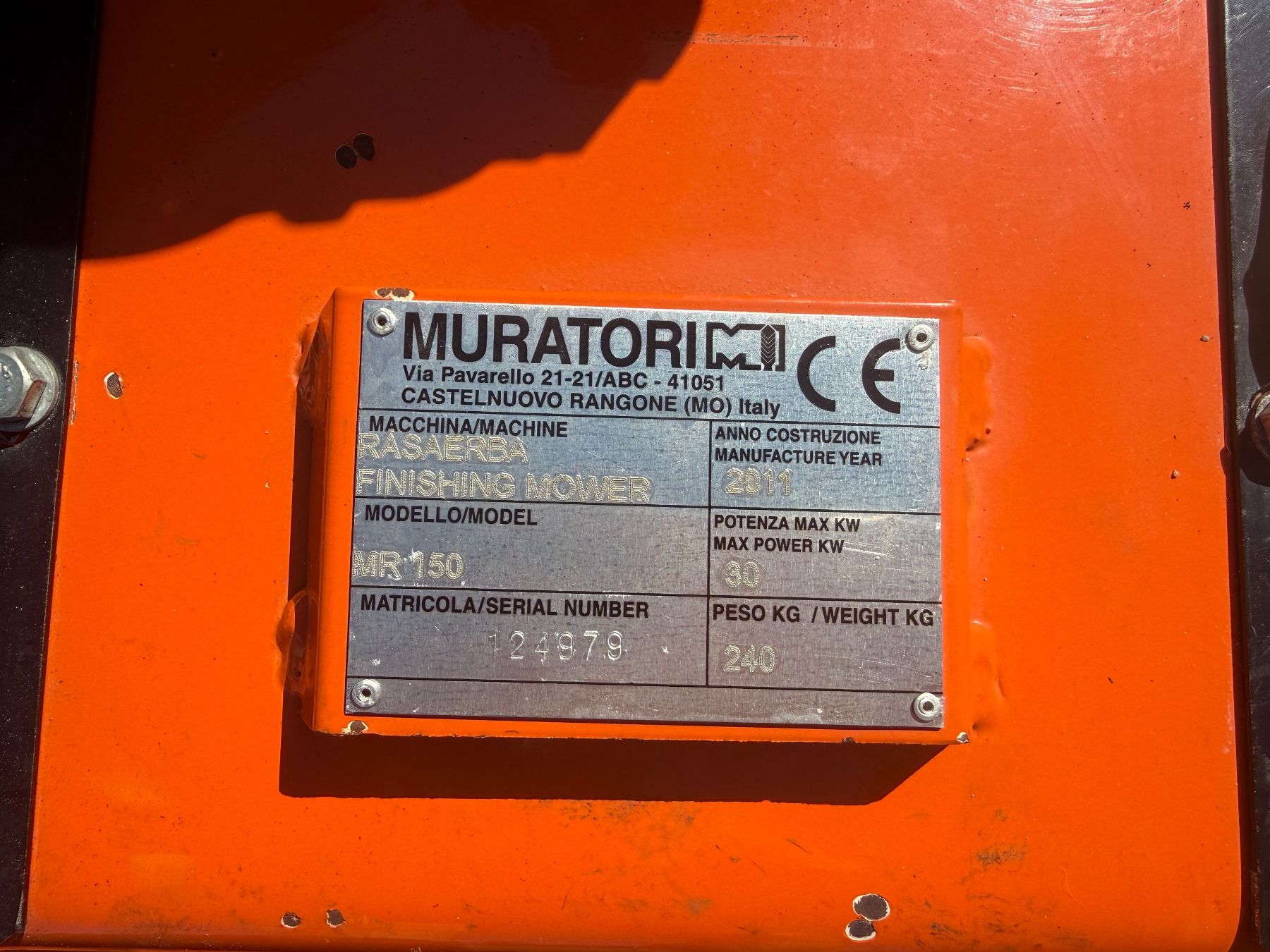 Tutte le macchine: Sichelmäher Front Muratori MR150 – Usato da Bützberg venduto da Wuethrich4922 5