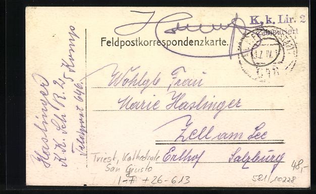 Ansichtskarten: Handgemalt: Triest, Kathedrale San Giust – Gebraucht aus Berlin von bartko-reher 1