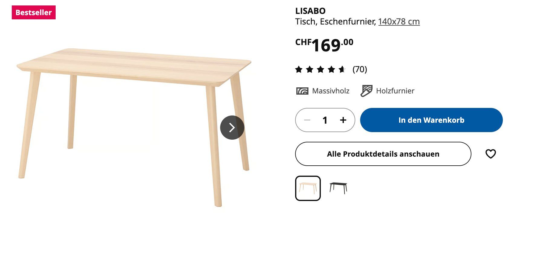 Ikea Tische: Tisch LISABO – Gebraucht aus Basel von mar_th5n 3