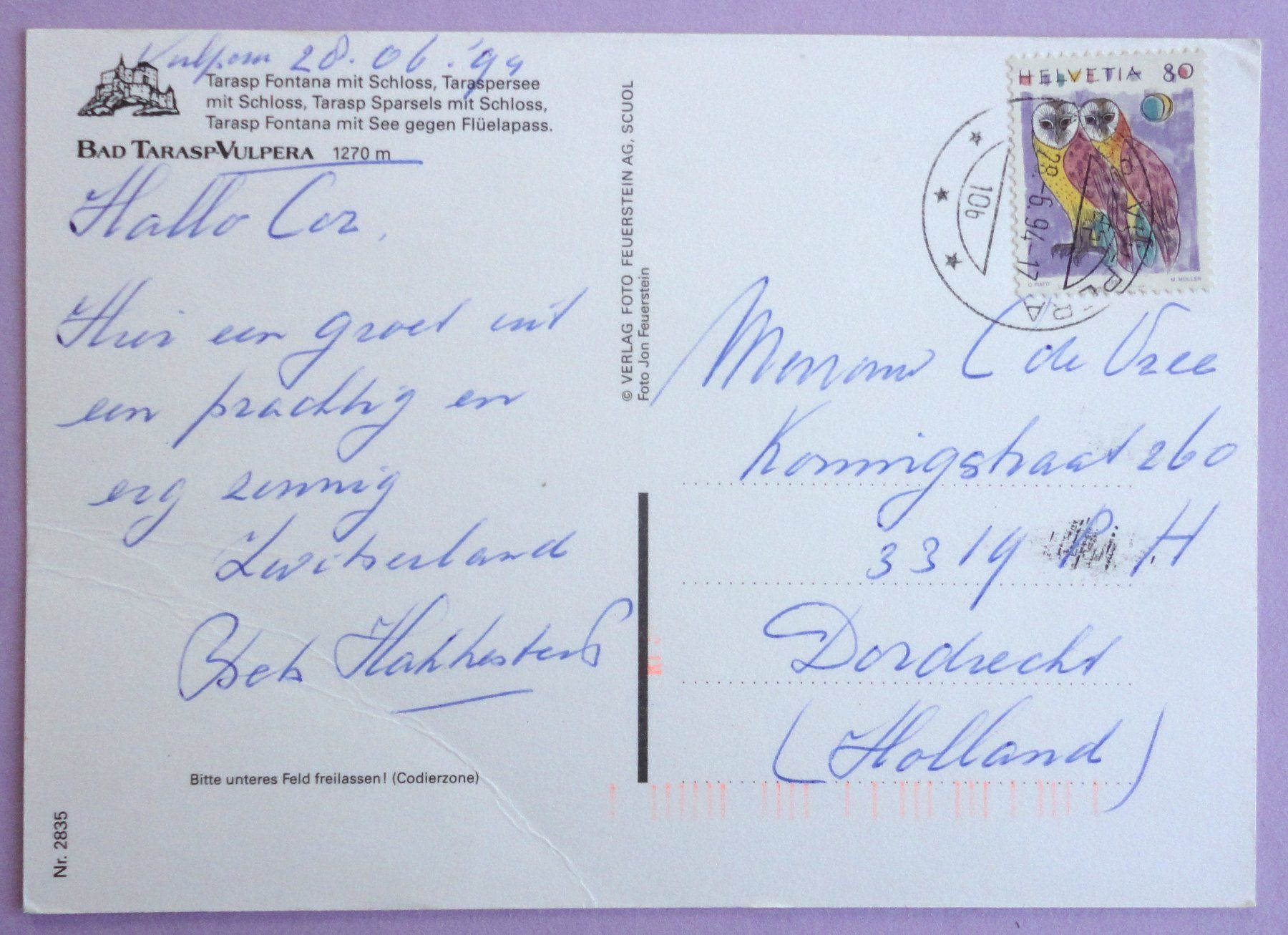 Cartoline postali: Tarasp, Fontana mit Schloss – Difettoso da Fétigny venduto da Billy2miny 1