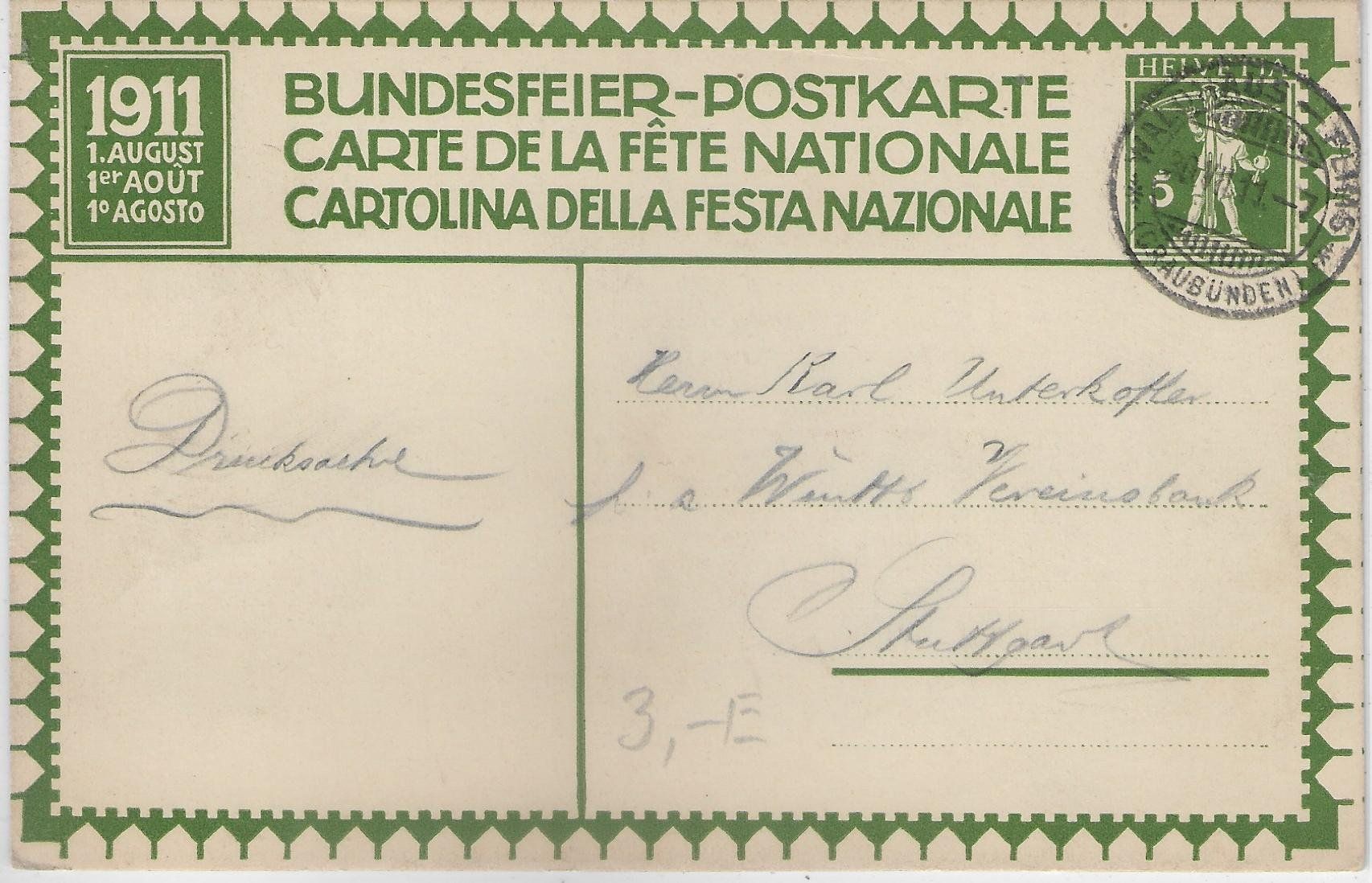 Cartoline postali: Bundesfeier 1911 - Burgunderkriege – Usato da Ettingen venduto da Kartenplanet 1