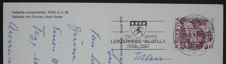 Cartoline postali: VALBELLA-Lenzerheide - Churer-Joch-Kette – Usato da Jona venduto da philajona 1