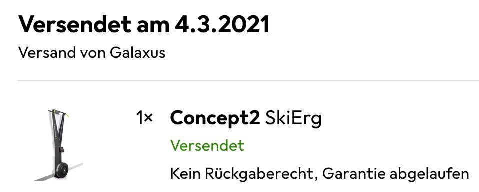 Concept 2 Hometrainer: Ski Erg Concept 2 – Usato da Villnachern venduto da stephang2007 2