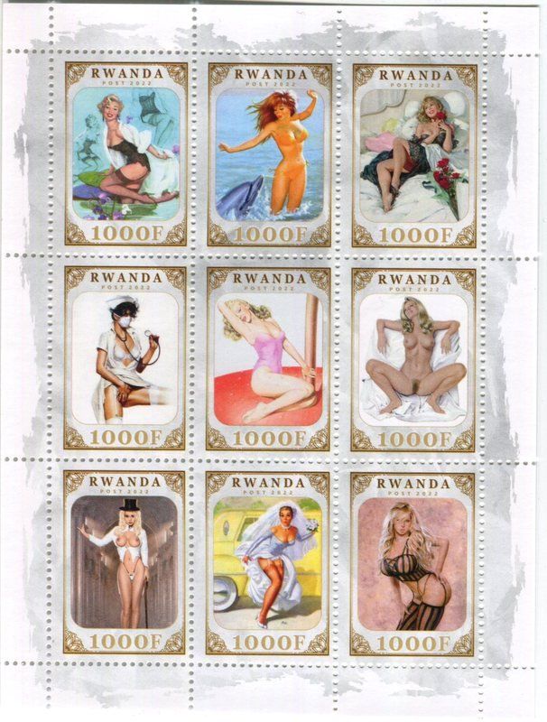 Alle Briefmarken: Block "Pin-up". Ruanda – Neu und originalverpackt aus Basel von Butsch5
