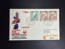 Japan Air Lines Erstflugbrief Zürich-Tokyo 1979