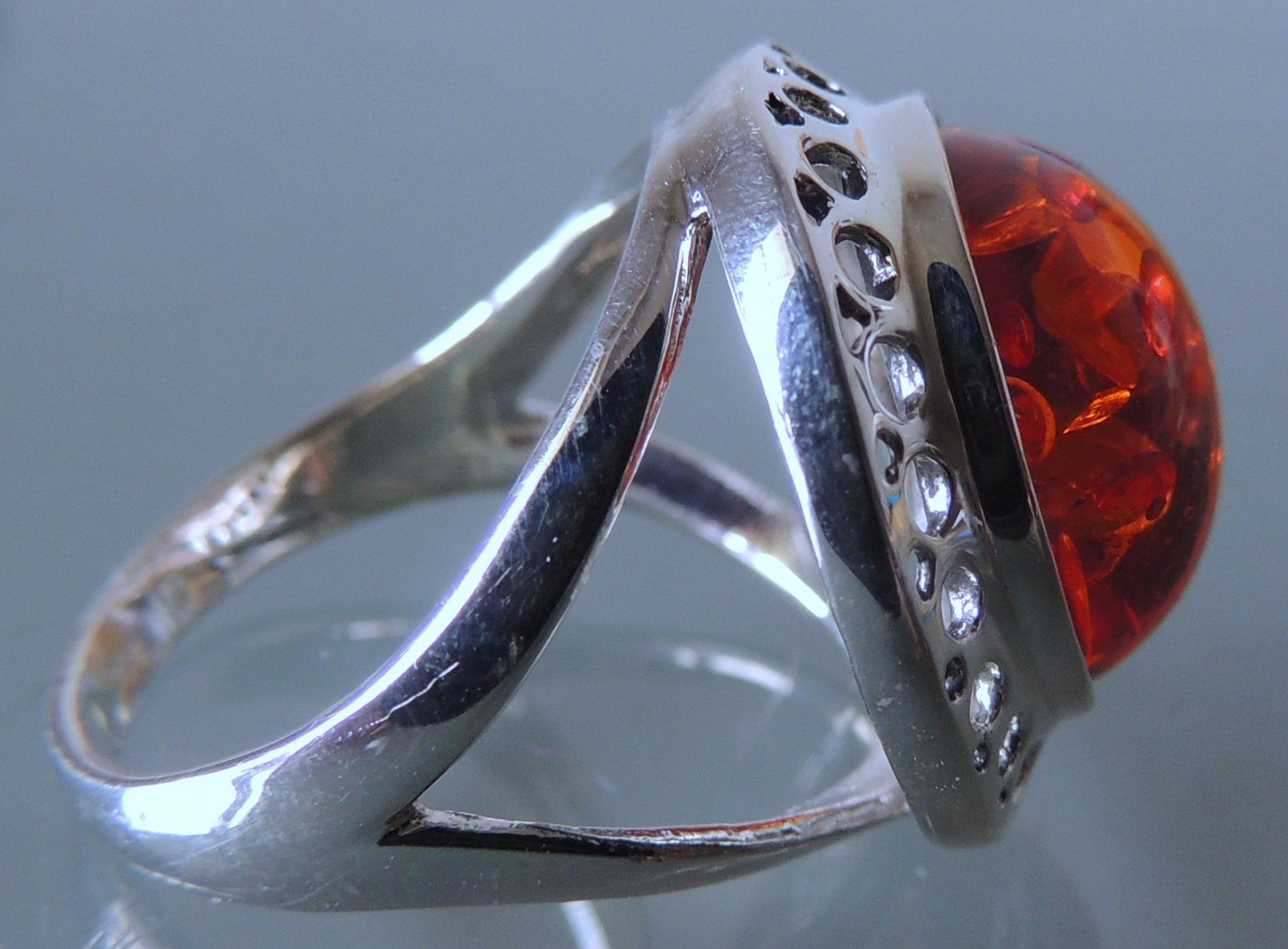 Bagues: Bernstein Silber 925 Fingerring Gr. 57 – D'occasion à Waldenburg par schaller707 5