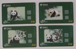 4 Telefonkarten China Motiv Panda Bär 2004/12/31