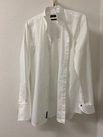 Hugo Boss Hemd - Gr. 39 - weiss - Slim Fit - für Fliege