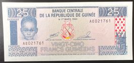 Guinée 25 Francs 1985 - non circ./unz