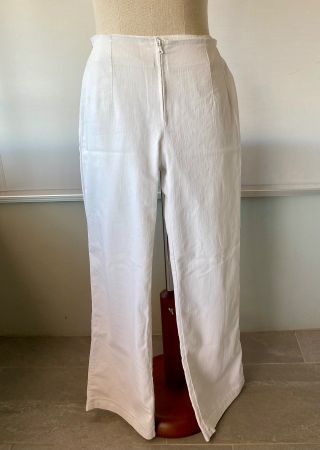 Weisse Damenhose Gr. 42 – Baumwolle mit Elasthan – selbstgen