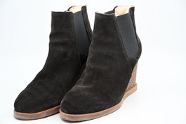 Navyboot Wildleder Stiefeletten mit Keilabsatz, Grösse 38