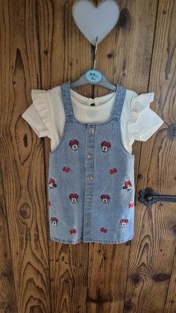 Sommerliches Jeanskleid mit Minnie Mouse, Grösse 74