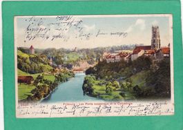 Fribourg Les Ponts susp. et le Cathédrale 1907