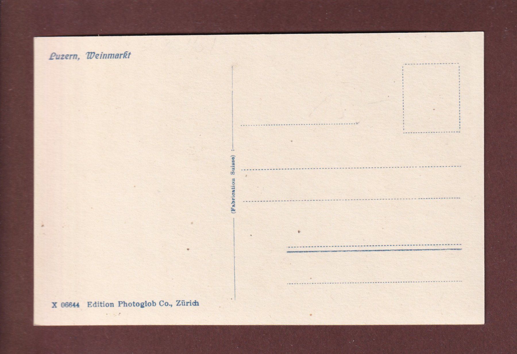 Cartoline postali: LUZERN - Weinmarkt – Usato da Pully venduto da nicecards 1