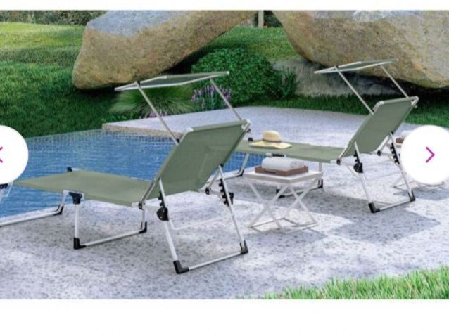 Chaises longues: Komfort Liegestuhl mit Sonnendach – Neuf (Voir description) à Tentlingen par Henri07 2