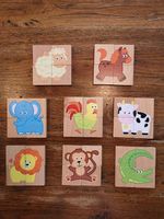 Magnetische Tier-Blockpuzzle aus Holz