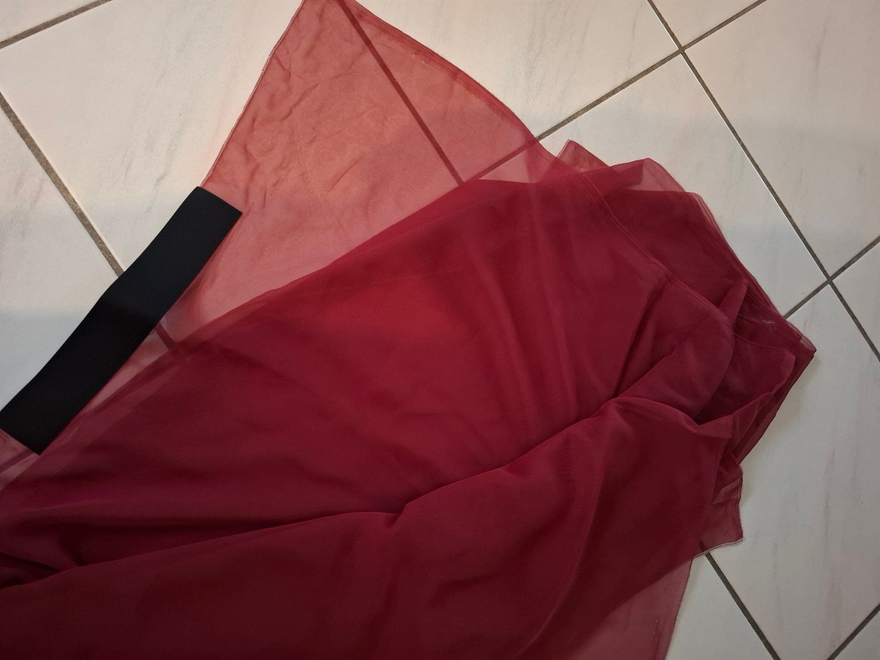 Tessuti: Chiffon Vorhangsstoff von Création Baumann, Farbe Bordeaux – Nuovo (secondo la descrizione) da Solothurn venduto da sweyla21 1