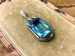 JUGENDSTIL ANHÄNGER SILBER 835 TOPAS UM 1900