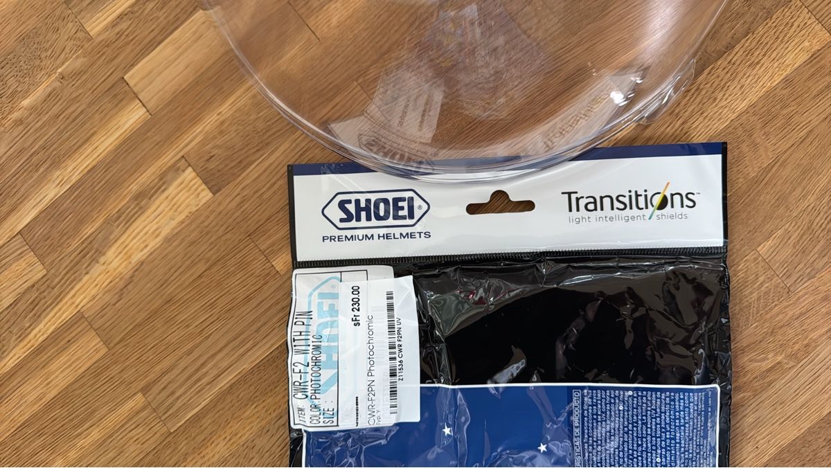 Shoei Caschi & visiere: SHOEI CNS-1 Transitions Visier - mit Pinlock – Nuovo (secondo la descrizione) da Hünenberg venduto da fightlady