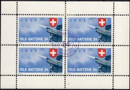 FELD-BATTERIE 54 - Soldatenmarken Block mit Zentrumstempel