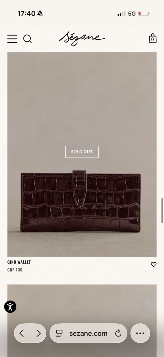 Sezane Portamonete: Sézane Gino Wallet Brun Croco Leather / New – Nuovo e nell'imballaggio originale da Basel venduto da Dencag 5