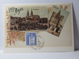 Bildpostkarte , Basel , Münster , Spalenthor