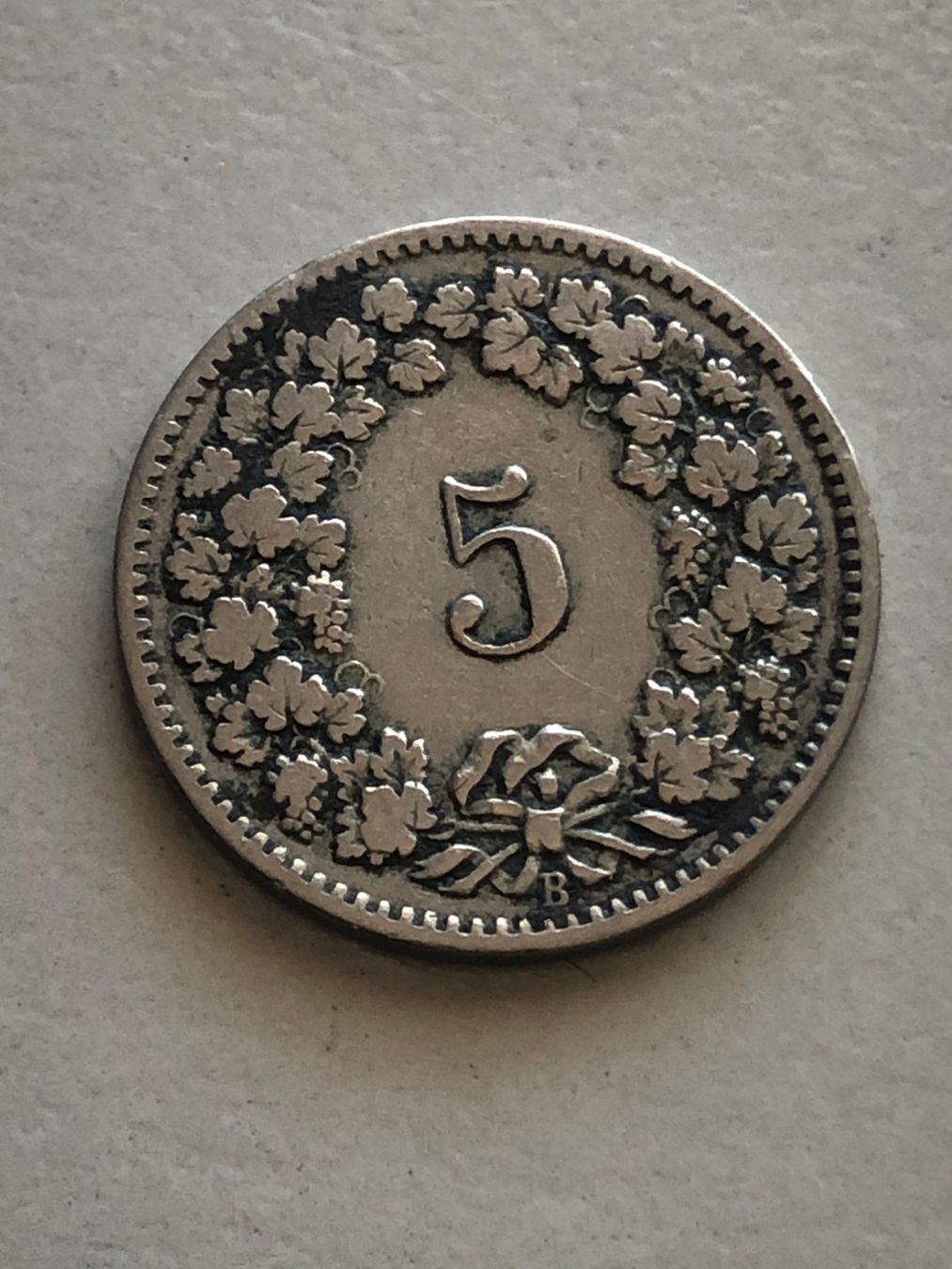 Tutti le monete: Abart 5 Rp. 1909 H ohne Querstrich – Usato da Schötz venduto da Odpa 1