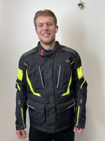 IXS Motorradjacke für Herren, Grösse 2XL mit Rückenpanzer