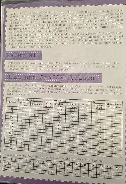 Cartamodelli: Schnittmuster Kinderhosen 6 in 1 – Nuovo (secondo la descrizione) da Schafisheim venduto da yth_z5dw 1