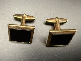 Vintage Manschettenknöpfe in Gold und Schwarz farbene