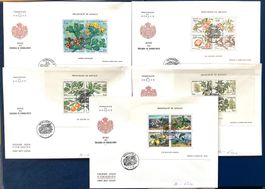 1988 - 1992 / Monaco - FDC mit Blocks Die Vier  Jahreszeiten