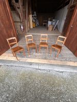 4 Biedermeier Stühle Nussbaum massiv gebraucht im Set
