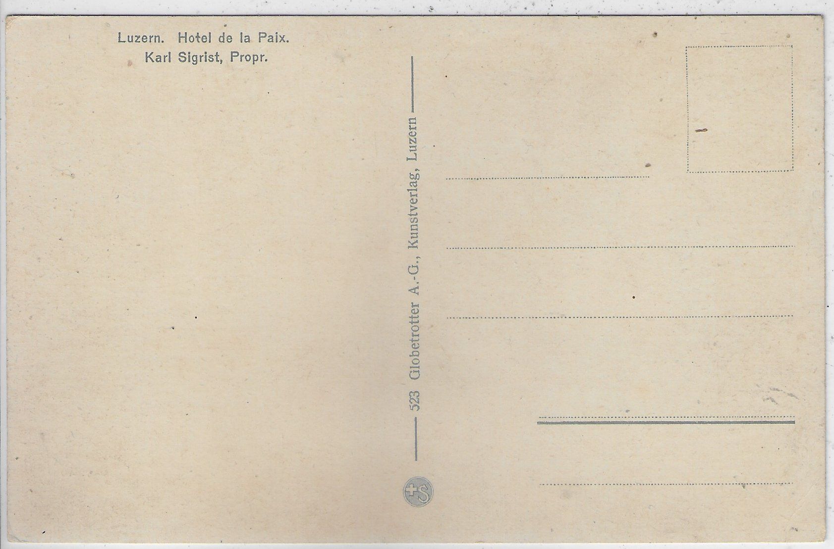 Cartoline postali: Luzern - Hotel de la Paix – Usato da Ettingen venduto da Kartenplanet 1