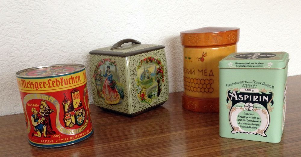 Barattoli: 5 antike Dosen – Usato da Eschenbach venduto da Alicekunst 2