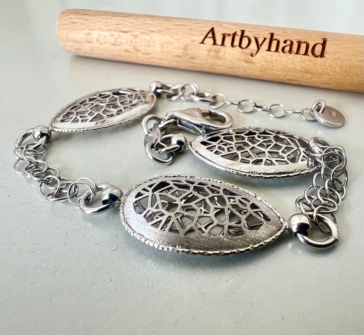 Bracciali & Braccialetti: Gexist Schweizer Designer-Armband Silber 925 durchbrochen – Usato da Ruswil venduto da artbyhand