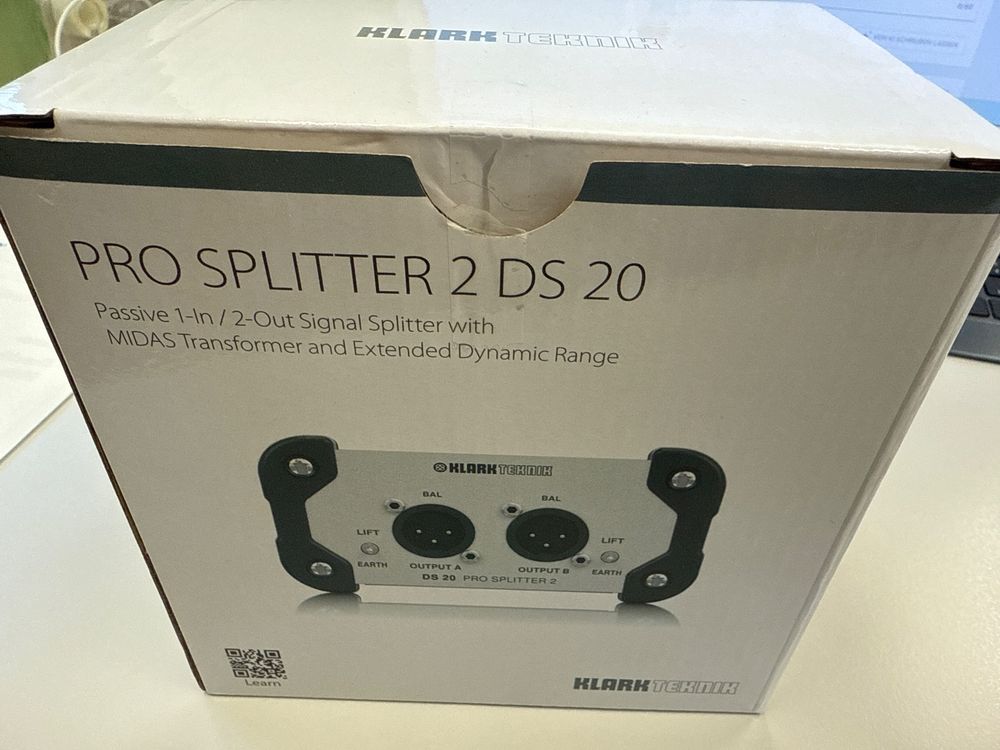 Divisor De Señal Pasivo Klark Teknik DS20 - 1 Entrada / 2 Salidas XLR, Transformador Midas, Para Audio Profesional