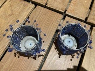 Portacandele: 2 windlichter glasperlen in königsblau – Usato da Schwarzenberg LU venduto da kindler007 2