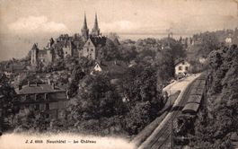 Neuchâtel - Le Château. Dampfzug