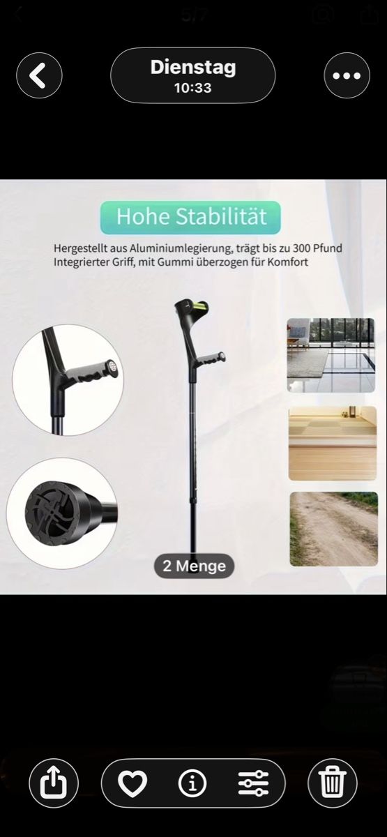 Gehhilfen: Unterarm Gehkrücken. NEU. – Neu und originalverpackt aus Huttwil von Nedja0 3