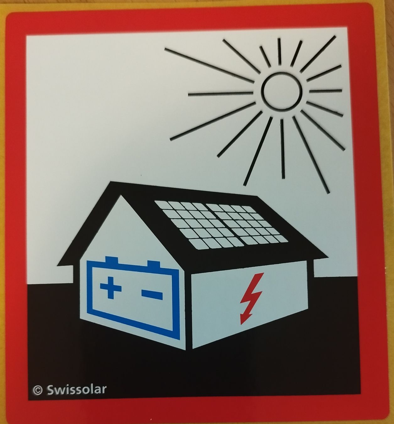 Solargeräte und Solarprodukte: Warn Kleber rot PV Anlage mit Batteriespeicher – Neu und originalverpackt aus Zürich von S_dB