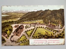 1907  Eidg. Schützenfest Zürich  Offiz. Fest-Postkarte +
