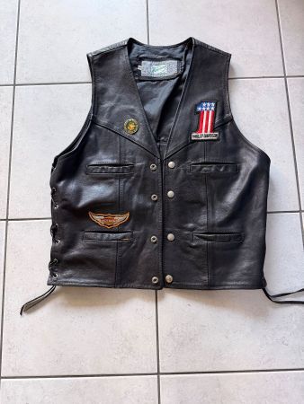 Lederweste mit Harley Aufdruck Grösse M