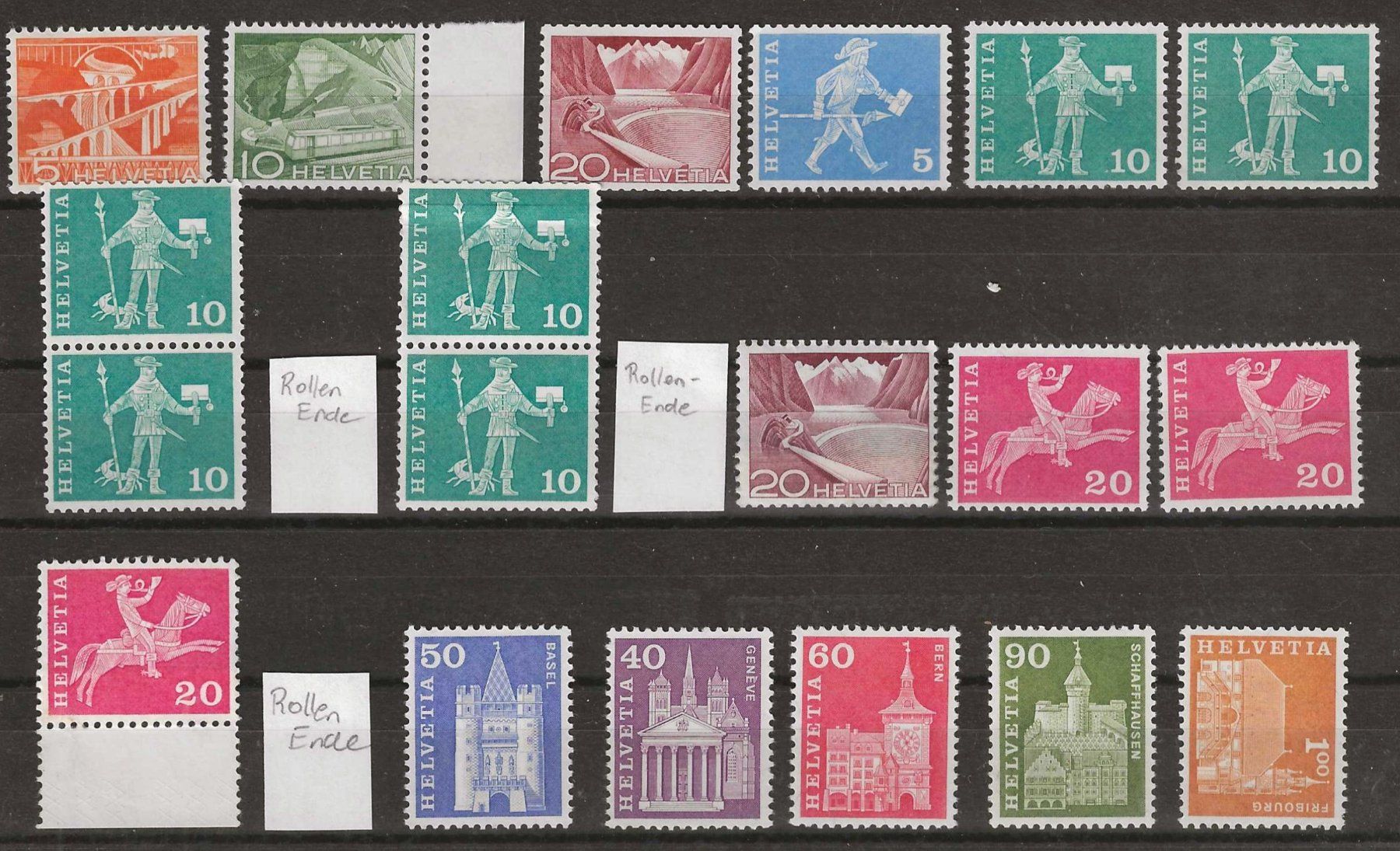 Alle Briefmarken: Rollenmarken mit Kontrollnummern, 3x Rollen-Ende ** – Neu (gemäss Beschreibung) aus Gümligen von Geniusbuy 1