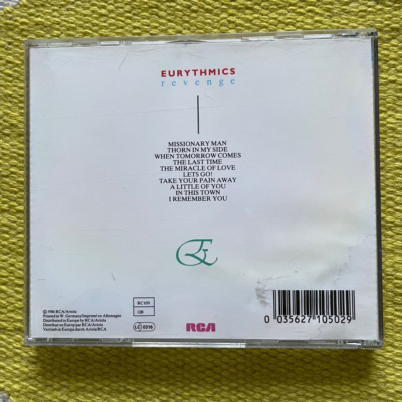 CD: EURYTHMICS-REVENGE – Usato da Rorschacherberg venduto da CD-Roli 1