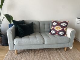 Sofa 2-Sitzer grau 
