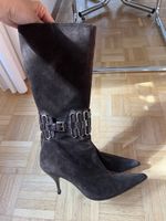 Braune Wildlederstiefel, Grösse 38.5, Made in Italy!