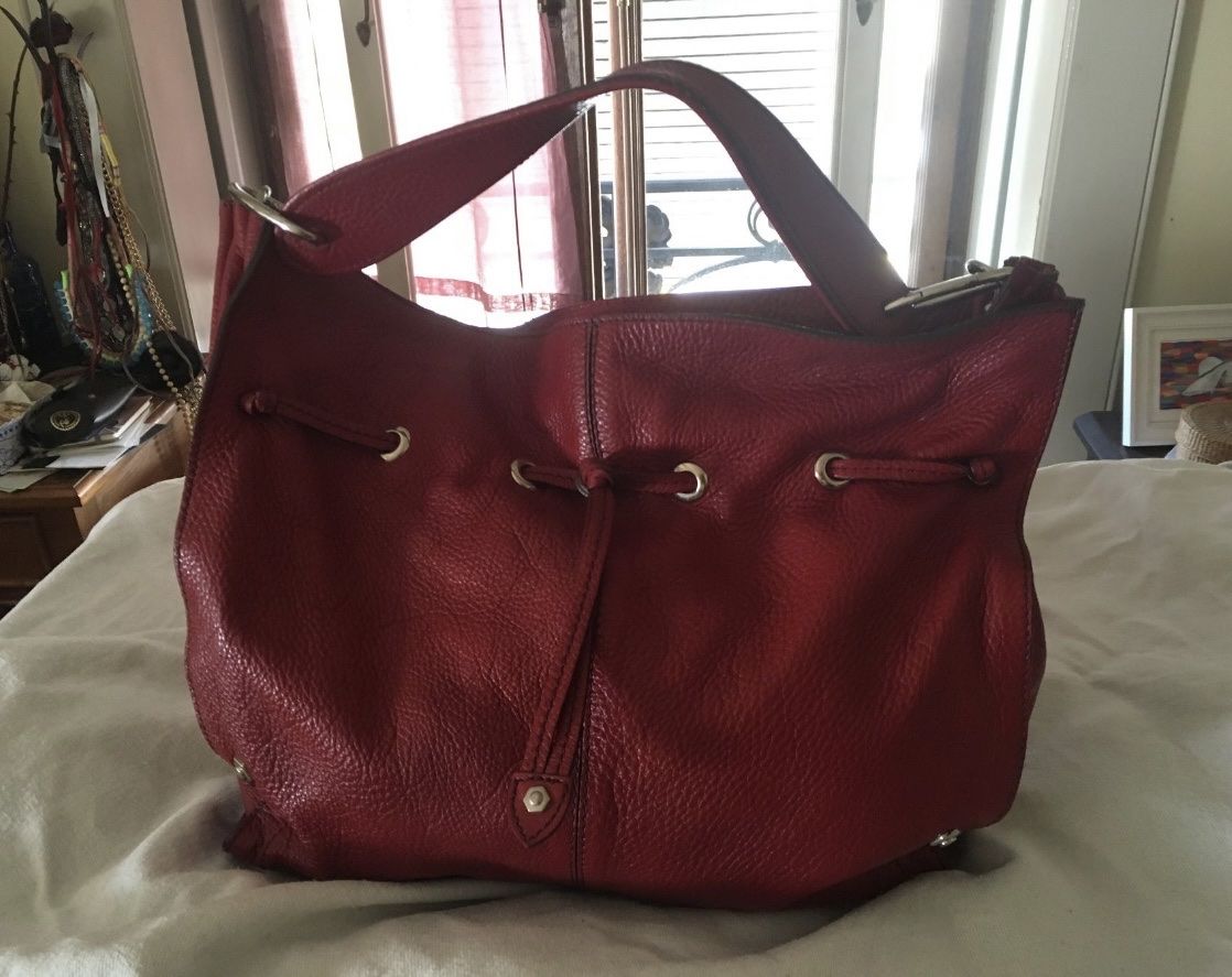 Borse: Rote Tasche Shoulderbag Echtleder Italien – Usato da Luzern venduto da jasminlmusic 1